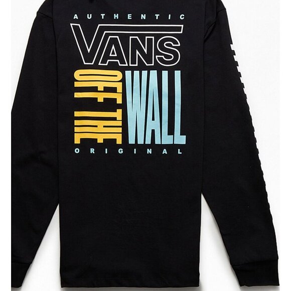Vans Off the Wall Stacked Made Long Sleeve Shirt mens Medium black NWT - Picture 3 of 10